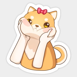 Funny Kawaii Shiba Inu Dog, Love Shiba Inus Sticker